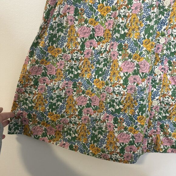 COPY - J Crew Liberty Fabric Midi Skirt Button Up Floral Walk Print Size 14 - Picture 4 of 16